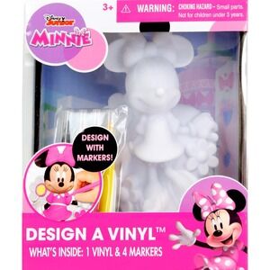 Disney Junior Minnie Mouse Design a Vinyl Party Activity Kit with Markers - New